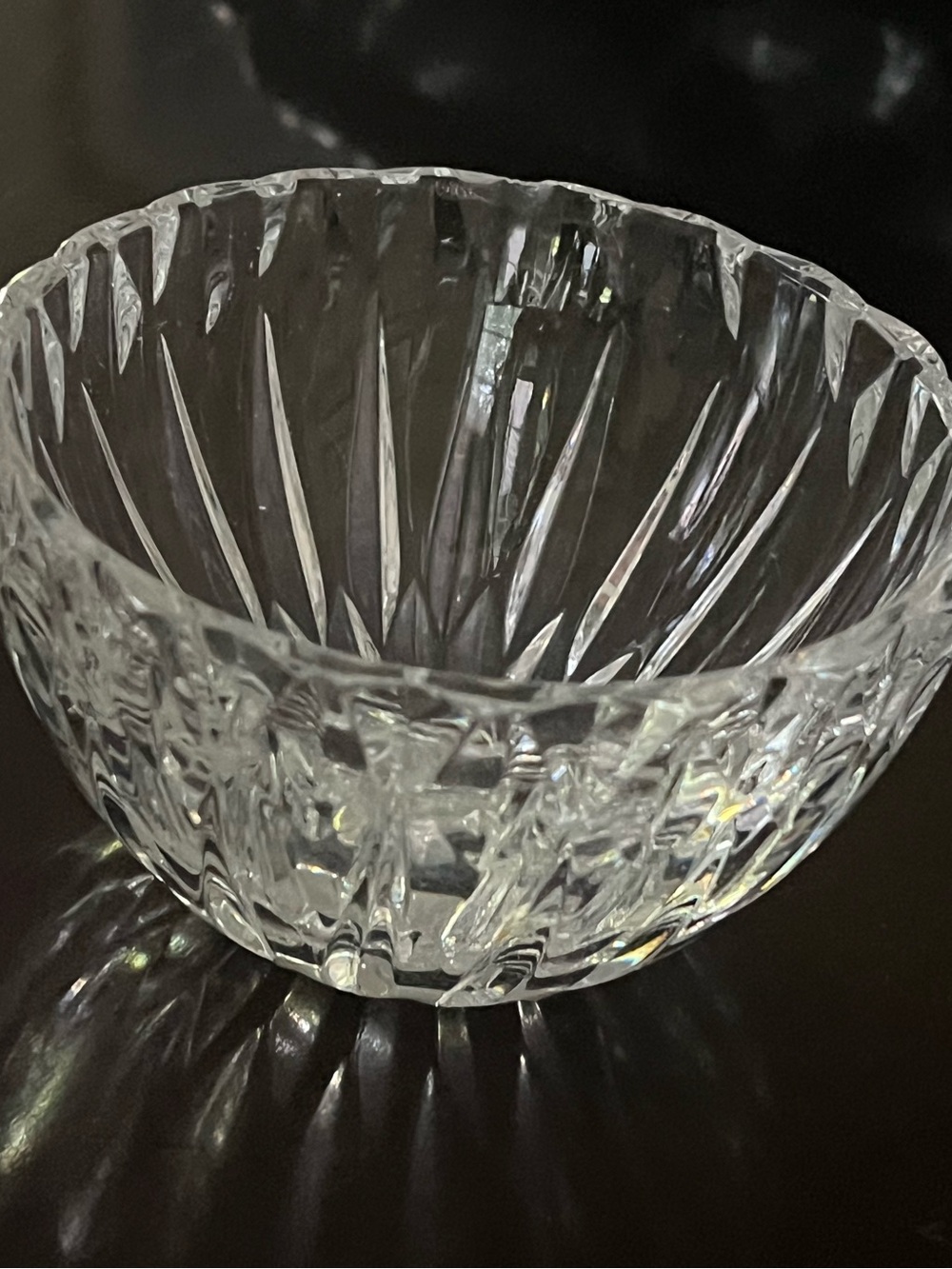 Elegant Crystal Faceted small bowl- Faceted Design